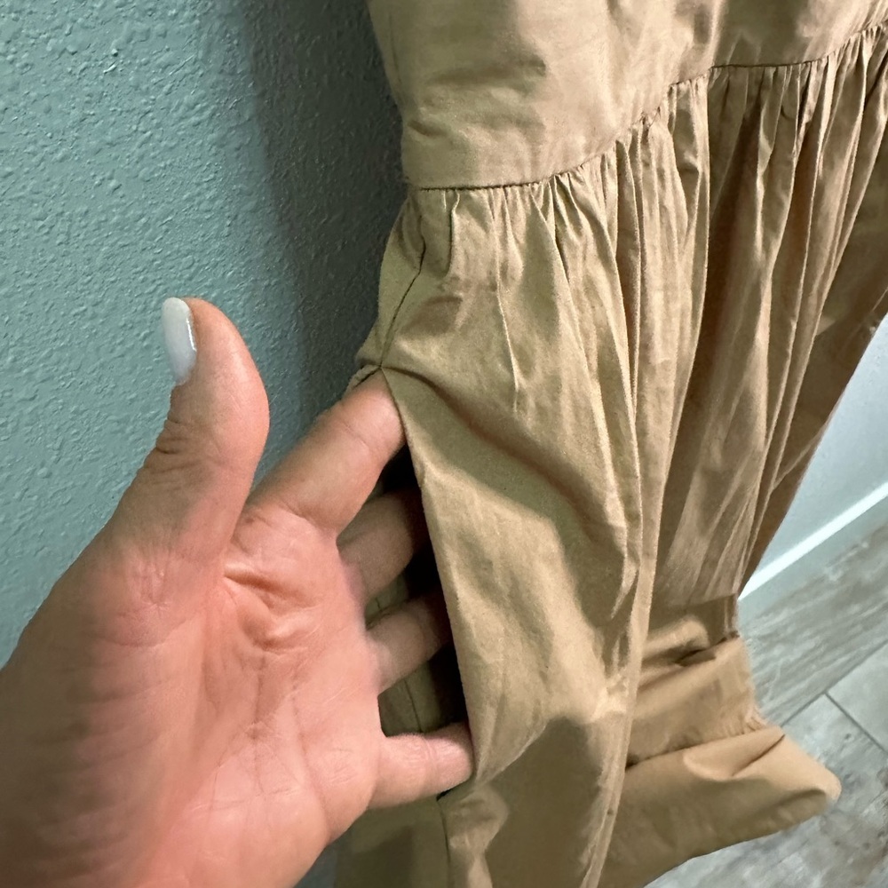 J. Crew Tan Wrap Tiered Midi Sundress - Picture 4 of 8